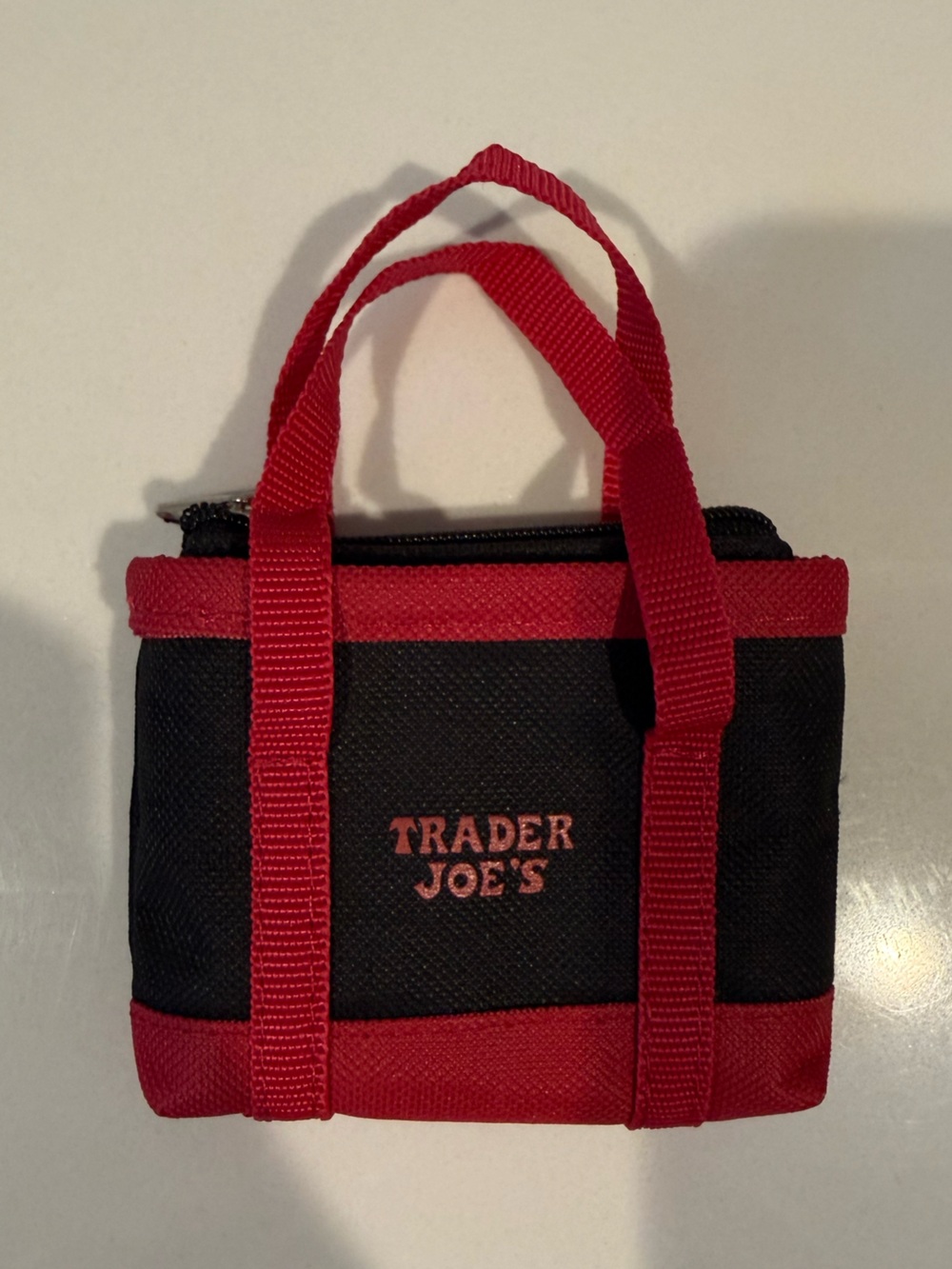 Trader Joe's Micro Mini Shopping Tote Bag Red Black